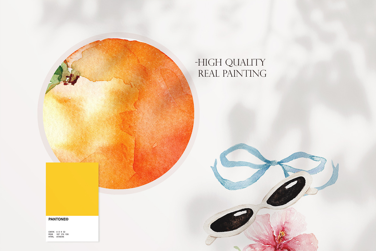 Watercolor Clipart - LA DOLCE VITA, a Decorative Illustration by Beigetime (Photo 2 of 13)