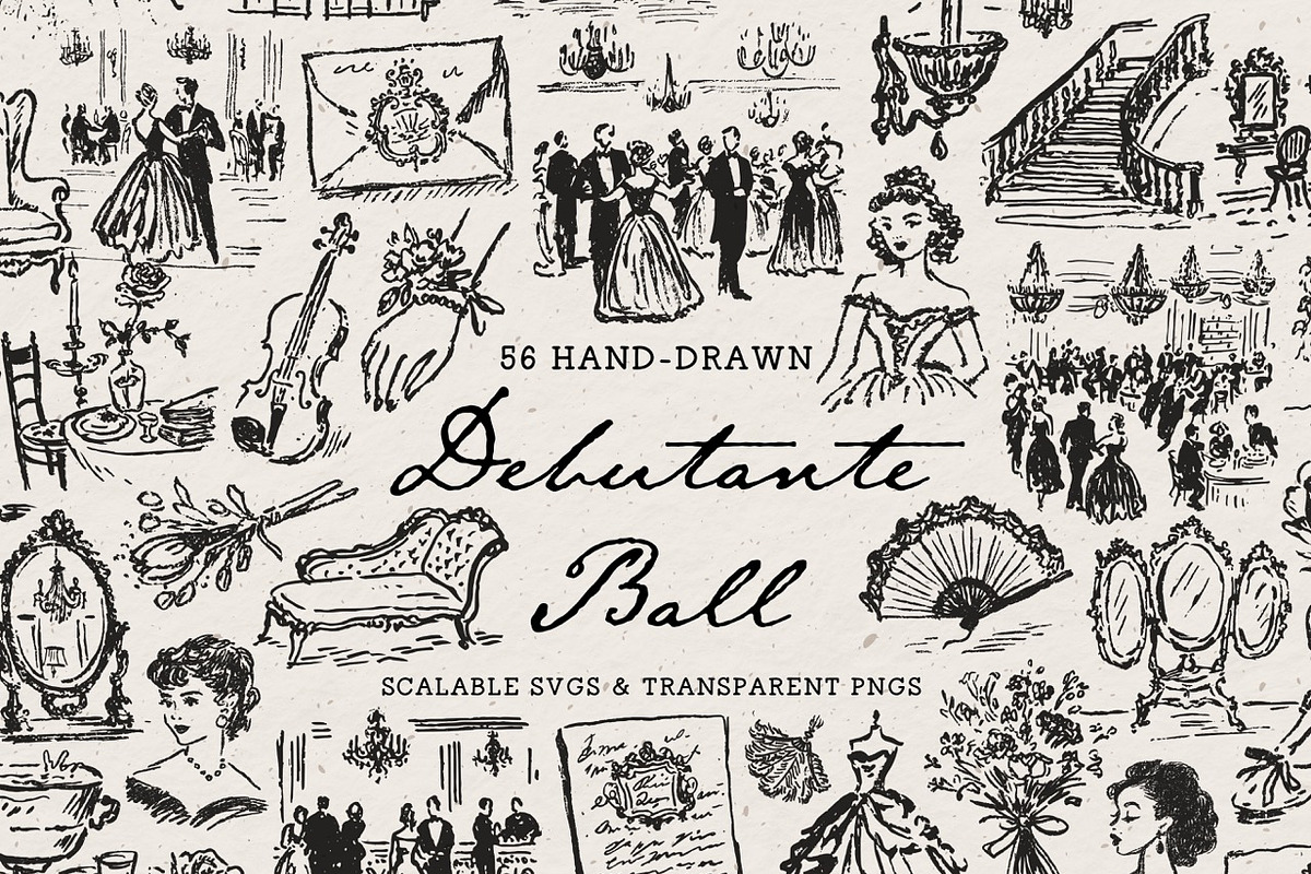 Black Tie Clipart Bundle, Gala Set, an Object Illustration by The October Creative (Photo 4 of 13)
