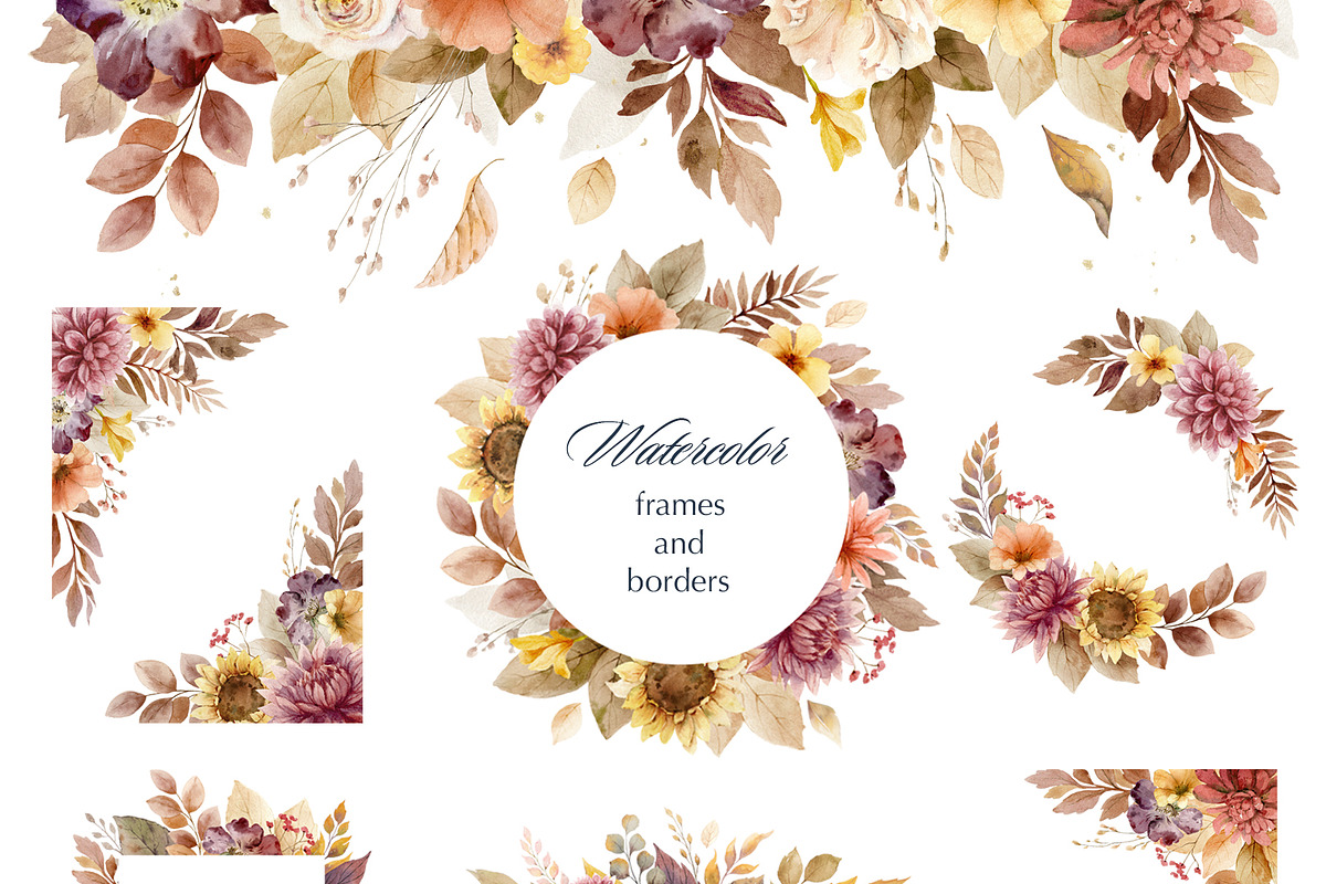 Warm Autumn Watercolor Clipart, a Decorative Illustration by Elena Medvedeva (Photo 5 of 10)