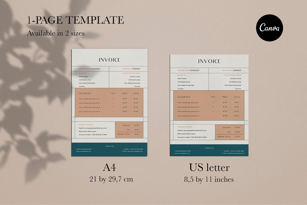 Invoice Canva Template | ABIGAIL, a Brochure Template by Studio Next (Photo 2 of 5)