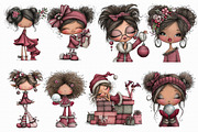 Whimsical Christmas Pin Up Girl Clip, an Illustration by Libby Wishes (Thumbnail 7 of 7)