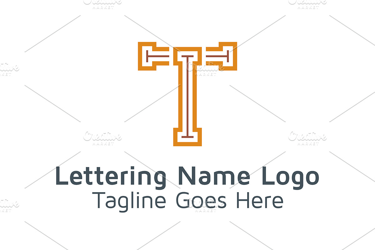 20 Logo Lettering T Template Bundle, a Branding & Logo Template by Acongraphic (Photo 11 of 21)