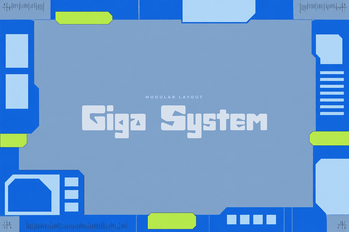 Gigaform Modular Arcade Display Font, a Blackletter Font by Graphic Spirit (Photo 3 of 8)