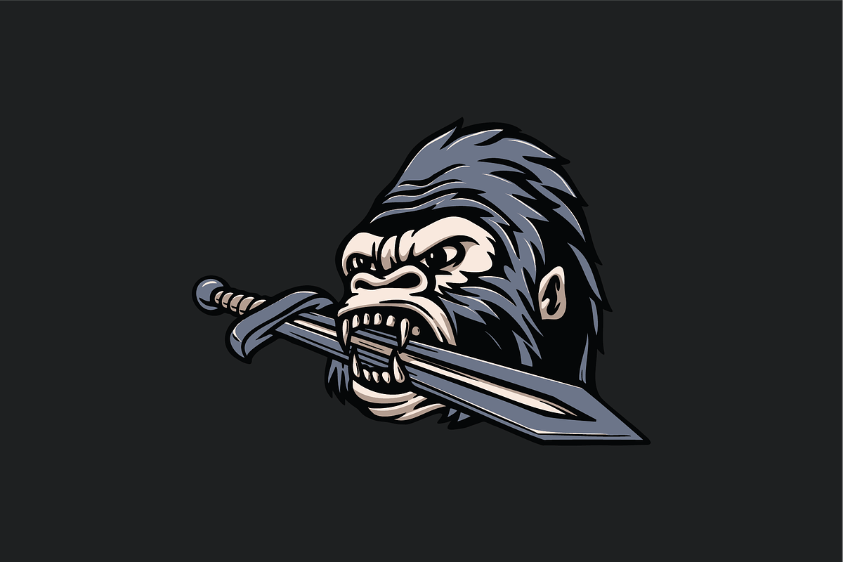 A Fierce Gorilla with a Sword, an Object Illustration by nomlimo.com (Photo 1 of 3)