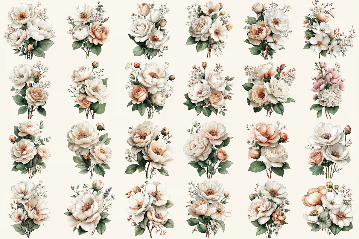 Watercolor Lavender & Ivory Floral, an Illustration by DreamCafeArt (Photo 2 of 6)