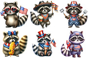 Cartoonish Patriotic Raccoon Clipart, an Illustration by Pixels.Craft (Thumbnail 3 of 10)