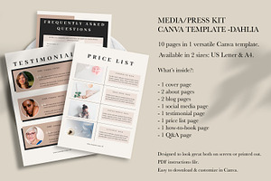 Media Kit Canva Template DAHLIA