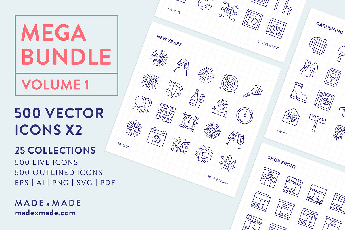 Mega Bundle Vol 1 Line Icons, an Outline Icon by Made by Made (Photo 1 of 10)
