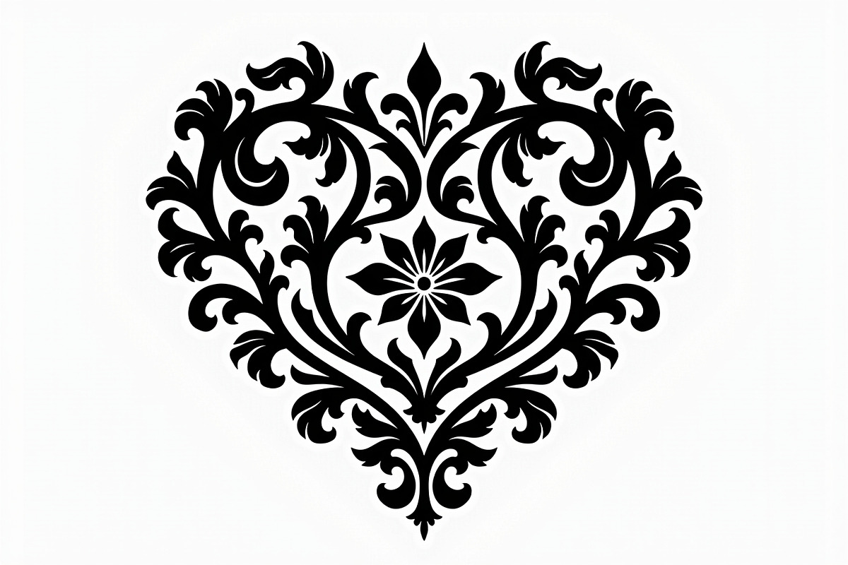 Floral Heart Silhouette Set, an Illustration by Gfx_Store (Photo 16 of 21)