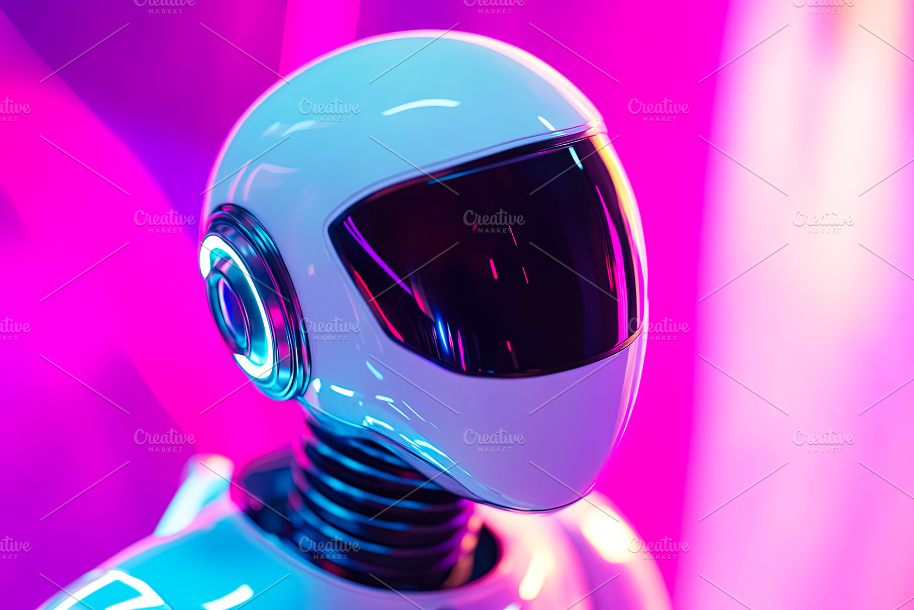 Futuristic Robot Head Close-Up, a Technology Photo by Ales Munt