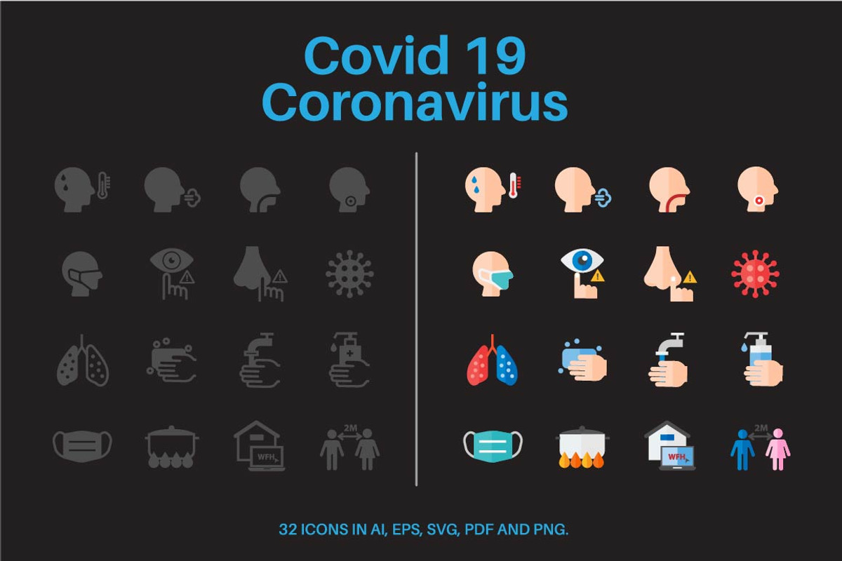 Corona Virus Covid-19 Virus Icons, an Outline Icon by Karawan (Photo 2 of 3)