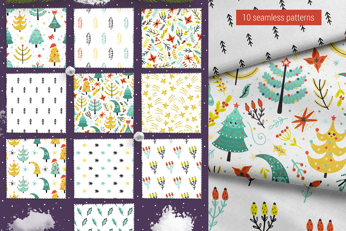 Happy Christmas Trees Collection, a Decorative Illustration by Gulnara Sabirova (Photo 3 of 13)