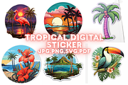 Tropical Digital Sticker, a Decorative Illustration by Creative design (Thumbnail 1 of 7)