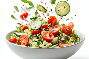 Fresh vegetable salad in a bowl ingr, a Food & Drink Photo by Pixeness Studio