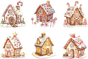 Christmas Whimsical Gingerbread Hous, an Illustration by CraftArtStudio (Thumbnail 3 of 6)