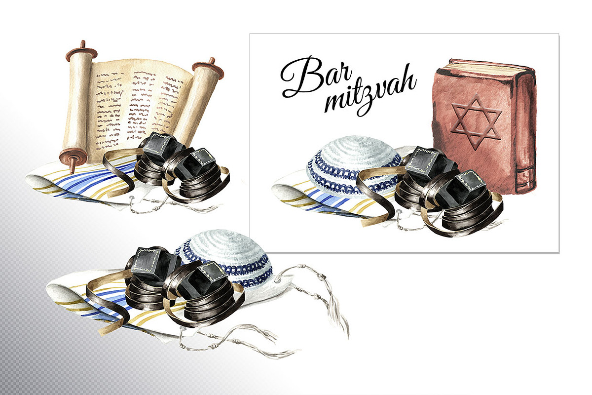 Bar Mitzvah. Watercolor collection, an Illustration by Daria Ustiugova (Photo 4 of 17)