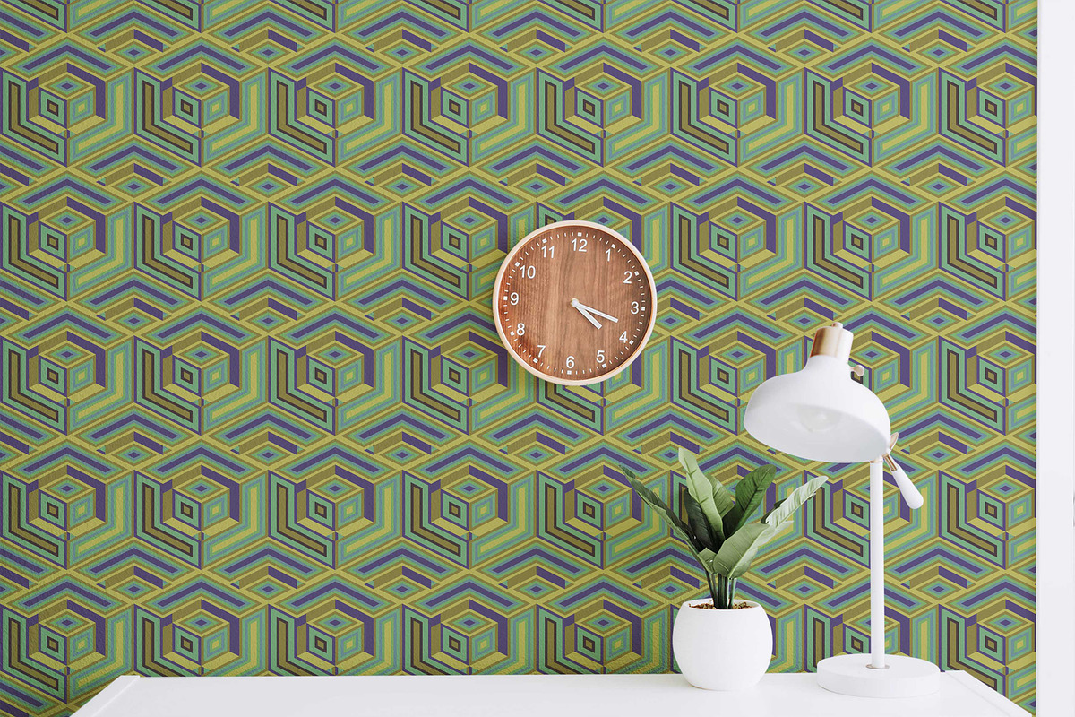 retro 3d cubes background, a Pattern Graphic by AAN Seamless Shop (Photo 3 of 3)