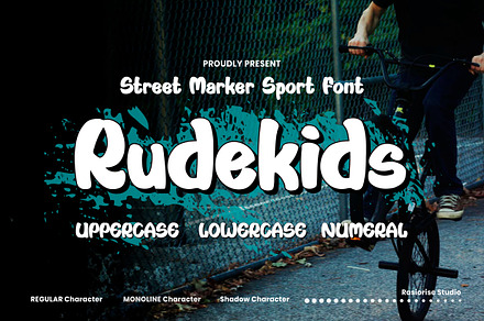Rudekids a Marker Street Sport Font, a Handwritten Font by Rasiorise Studio