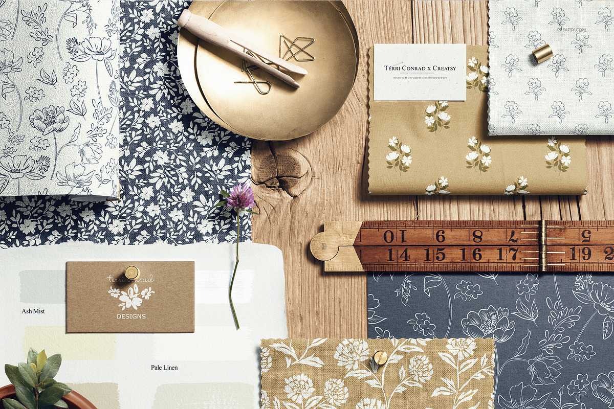 Flat Lay Material Board Mockup, a Merchandise Mockup by creatsy5 (Photo 6 of 11)