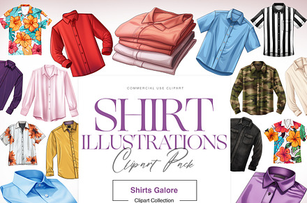 Shirt Clipart, Clothes, Pink Shirt, an Object Illustration by BrushstrokeArtGB