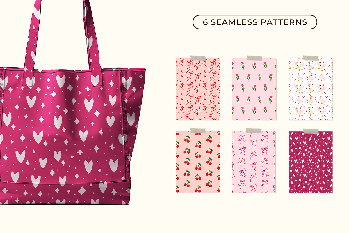 Romantic Geese-Clipart Pattern Cards, a Graphic by semenova.sense (Photo 4 of 11)