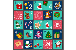 Advent calendar. Gifts numbers, cute, a Background Graphic by LadadikArt