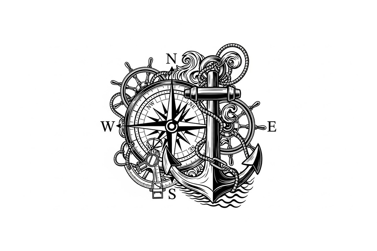 Nautical Anchor Compass Bundle, an Illustration by Creativeshirt (Photo 11 of 31)