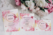 Pink Flowers Wedding Invitation Set, an Invitation Template by Aarley Kaiven (Thumbnail 2 of 6)