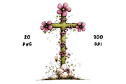 Whimsical Easter Cross Floral Spring, a Seasonal Illustration by GiraffeCreative (Thumbnail 5 of 20)