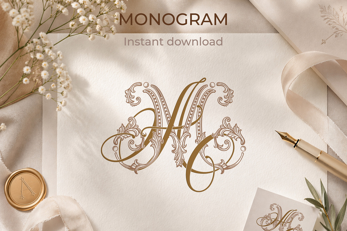 MA AM Wedding Monogram Logo, a Branding & Logo Template by LogoAV (Photo 2 of 8)