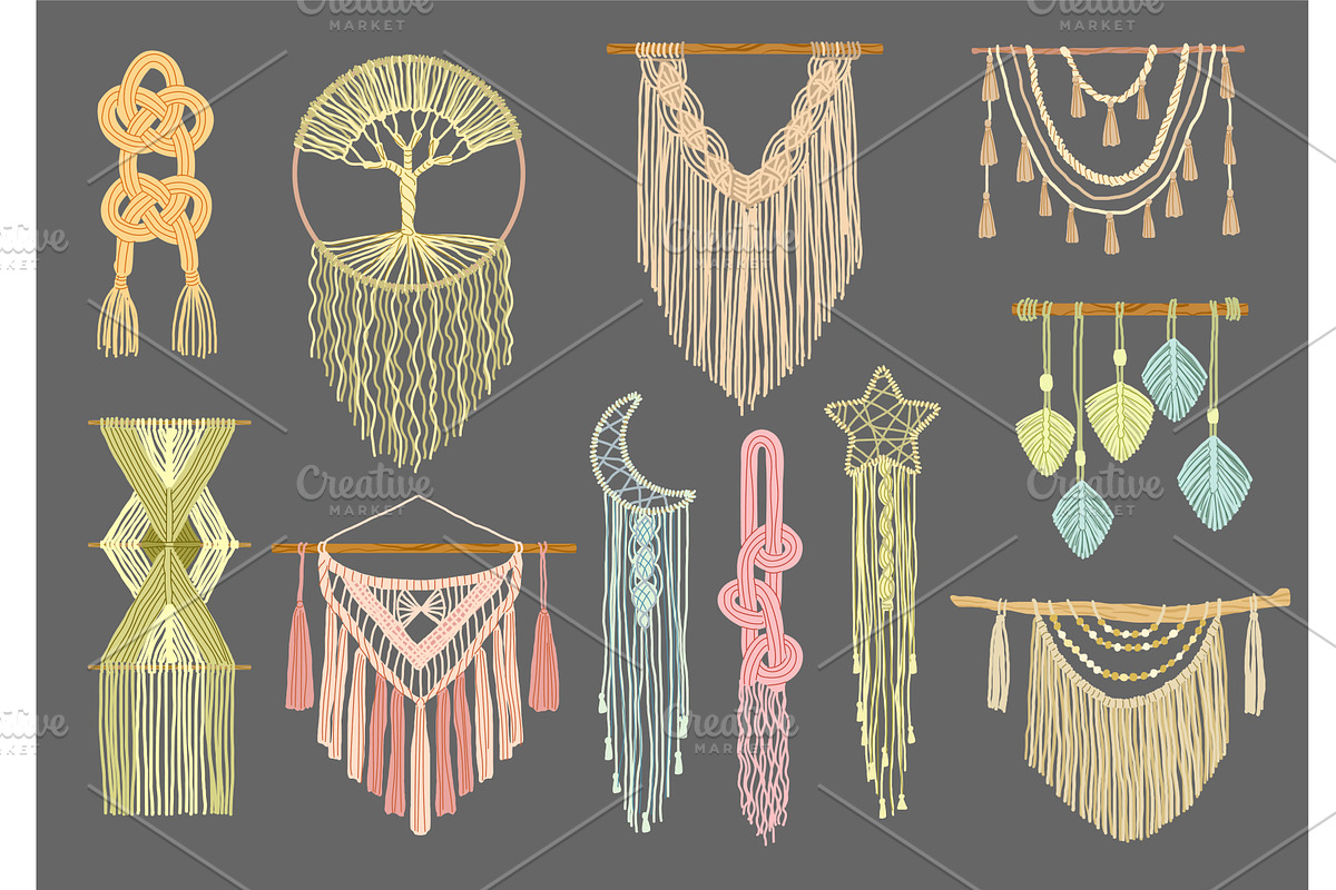 Macrame decor. Handcrafted different, an Object Illustration by Onyx