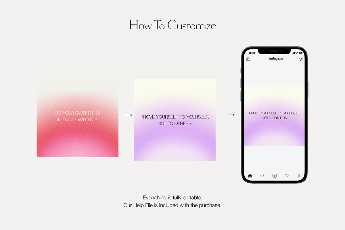 Instagram Quotes Posts Stories PS, a Social Media Template by Love Radiation Studio (Photo 13 of 19)