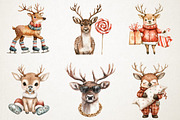 Quirky Christmas Reindeer Clip Arts, an Illustration by RobertsArt (Thumbnail 6 of 7)