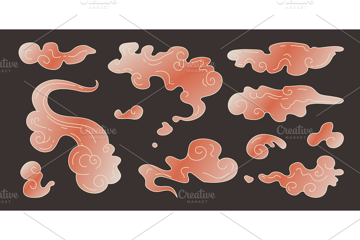 Japan cloud with traditional Asia, an Illustration by art PVP - market