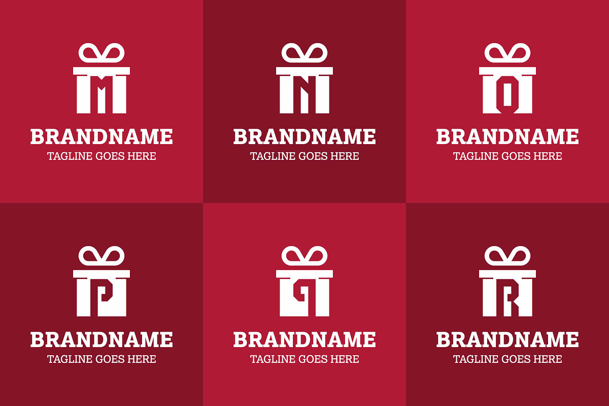 Letter M N O P Q R Gift Package Logo, a Branding & Logo Template by Pray Art Design Studio (Photo 2 of 2)