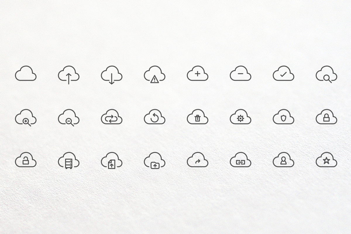 Cloud Storage Icons Set preview 4