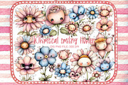 whimsical smiling flower clipart, an Illustration by Designworld (Thumbnail 1 of 6)