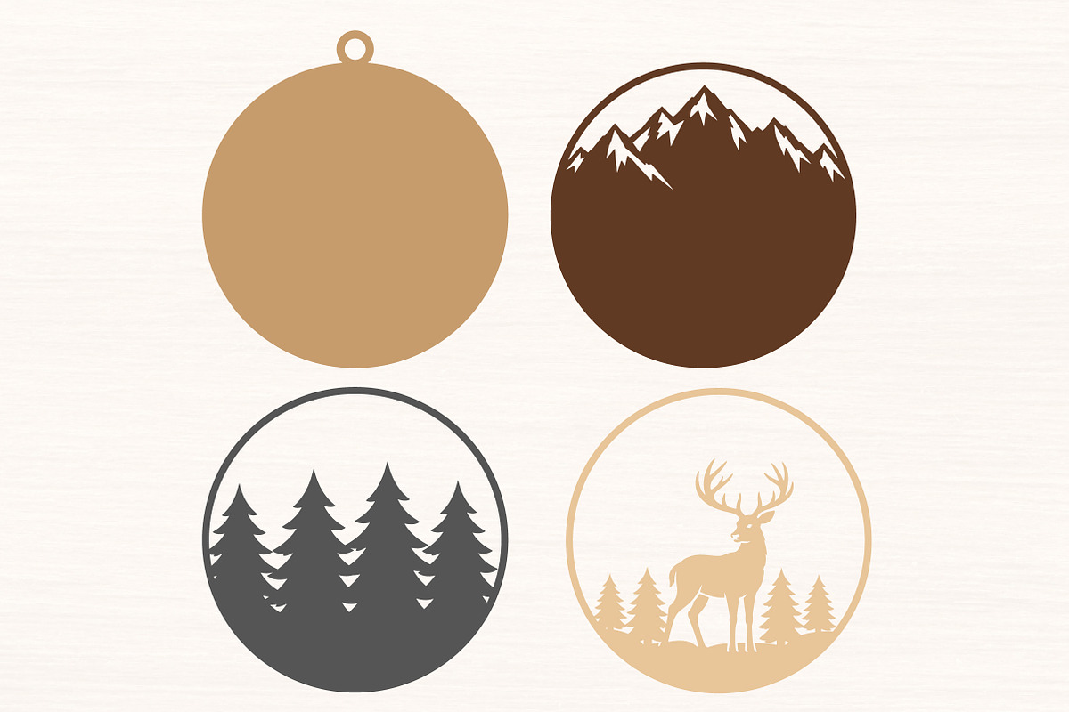 Deer in Forest Ornament SVG, an Object Graphic by Libby Wishes (Photo 3 of 3)