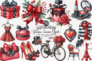 Parisian Summer Clipart, an Illustration by Designking