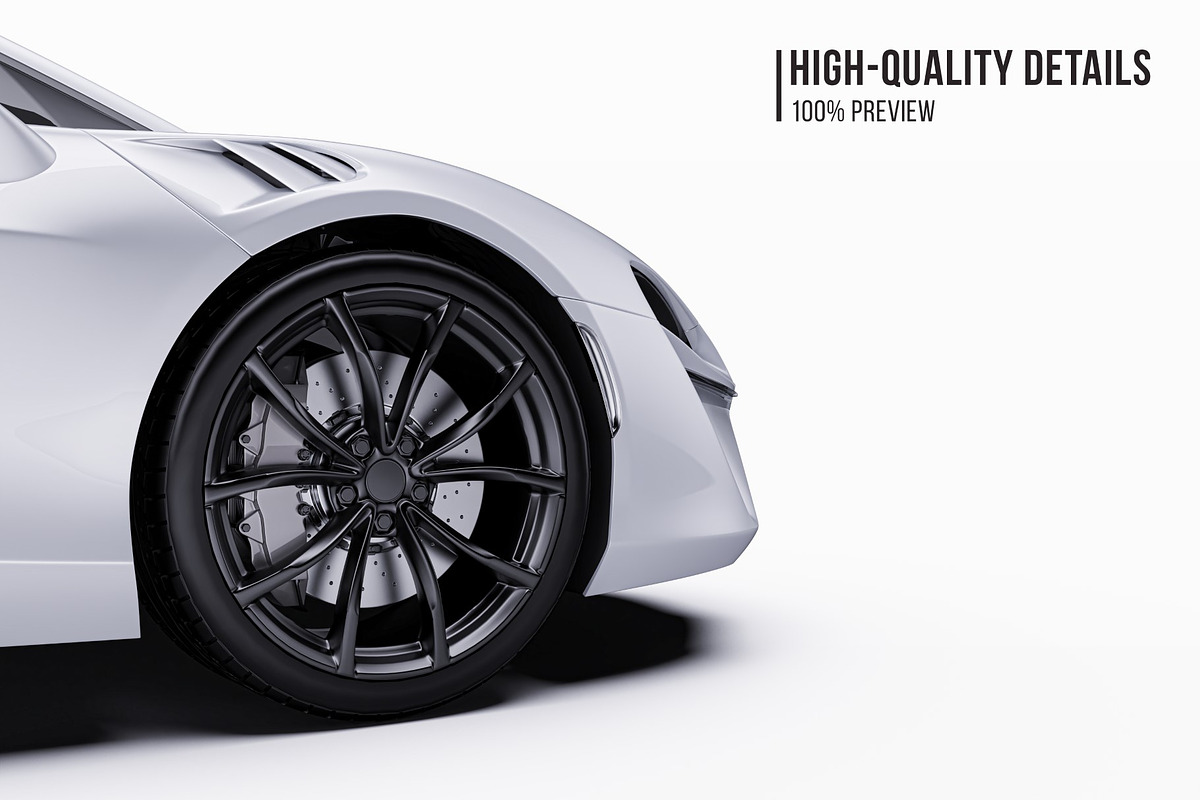 Hybrid Supercar Sport Coupe Set, an Advertising Mockup by Halal Graphic Studio (Photo 4 of 12)