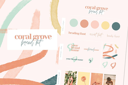 Coral Grove Summer Beach Brand Kit