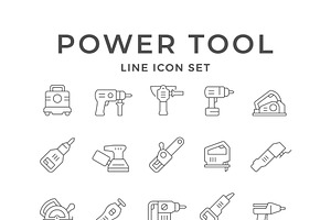 Set line icons of power tool, an Outline Icon by motorama
