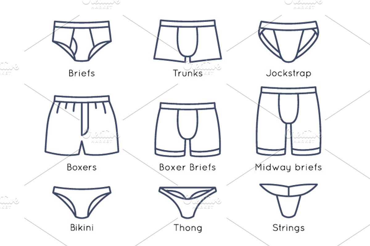 Male underwear types flat icons set, a Duotone Icon by Vectorikart (Photo 3 of 3)