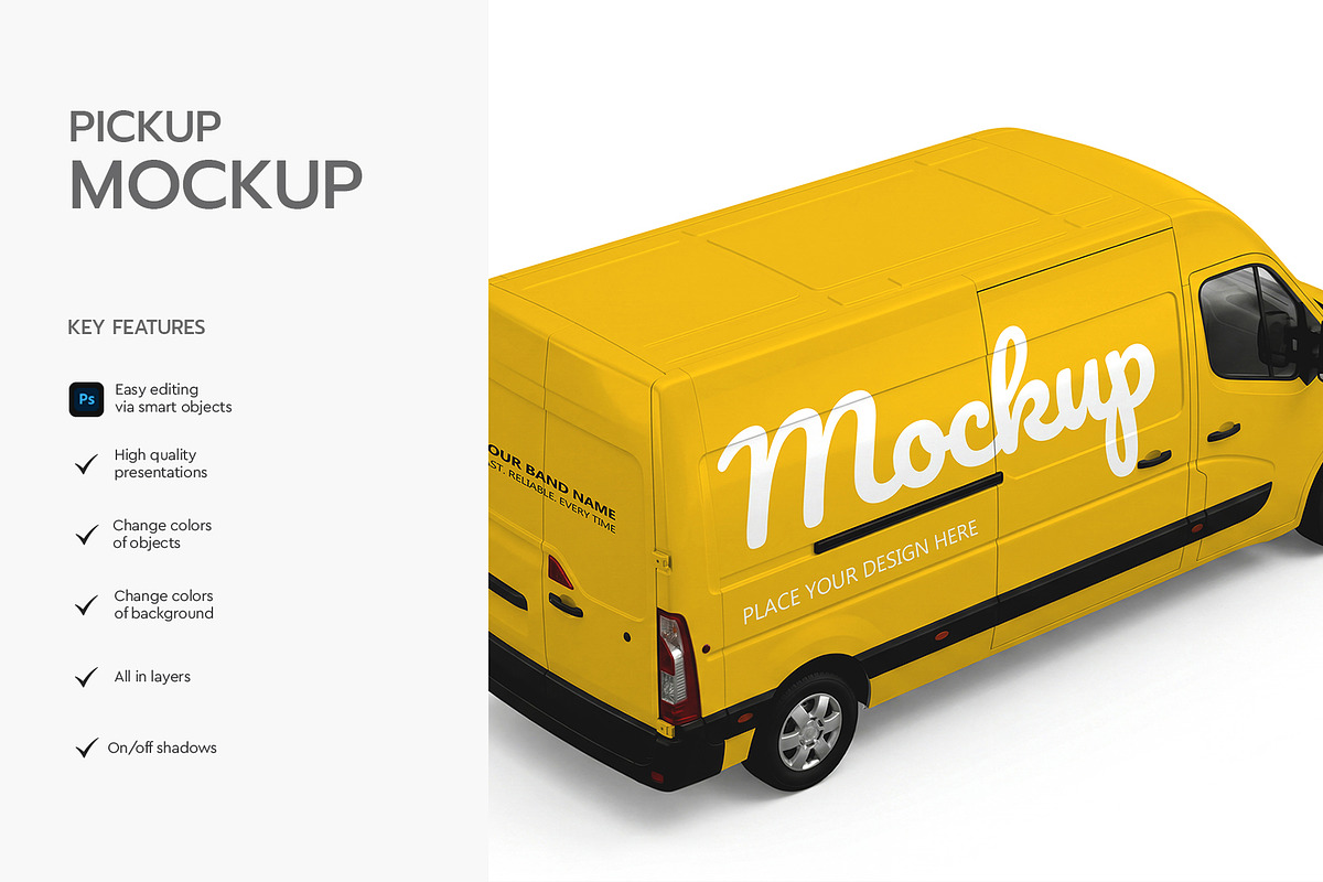 Delivery Van Vehicle Wrap Mockup, an Advertising Mockup by graphypix (Photo 2 of 4)