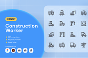 Construction Worker Icon Set, an Outline Icon by Nathaya Studio (Thumbnail 1 of 2)