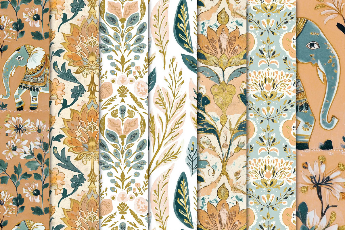 Vintage Indian Heritage Floral Art, a Pattern Graphic by Maishop (Photo 3 of 3)