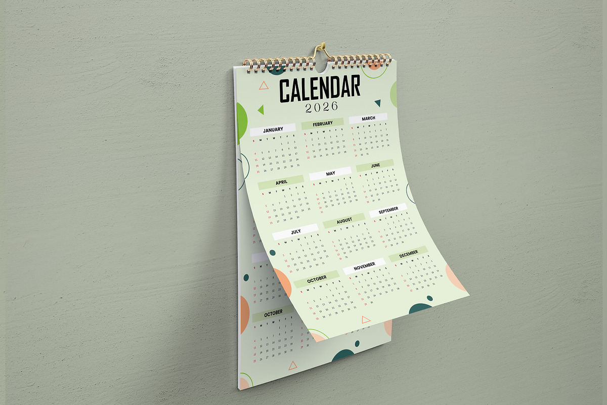 Minimal Geometric Wall Calendar 2026, a Stationery Template by Spark_Creative (Photo 5 of 5)