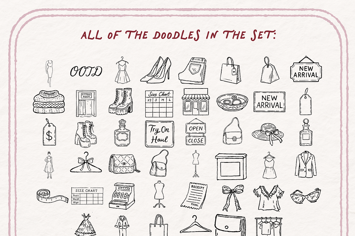 Boutique Clipart, Fashion Doodles, an Object Illustration by The October Creative (Photo 4 of 6)