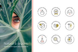 Natural and organic products icons
