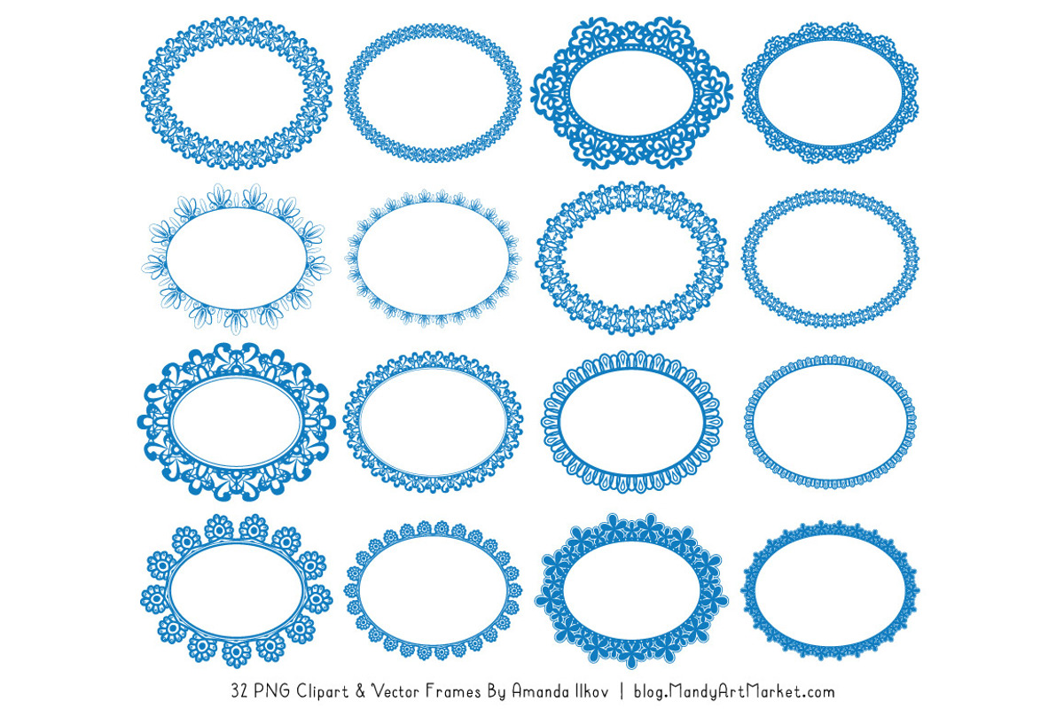 Blue Round Lace Frames, an Illustration by Amanda Ilkov (Photo 4 of 5)